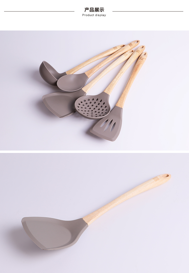 BỘ DỤNG CỤ BẾP SILICON CÁN GỖ CATEMAKER