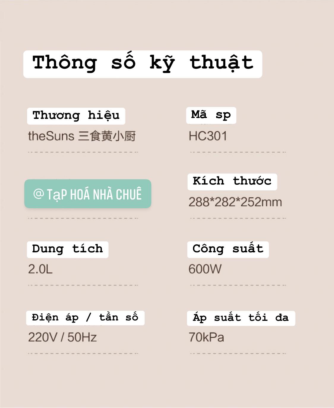 NỒI ÁP SUẤT THÔNG MINH MINI [ theSuns ] 2.0L