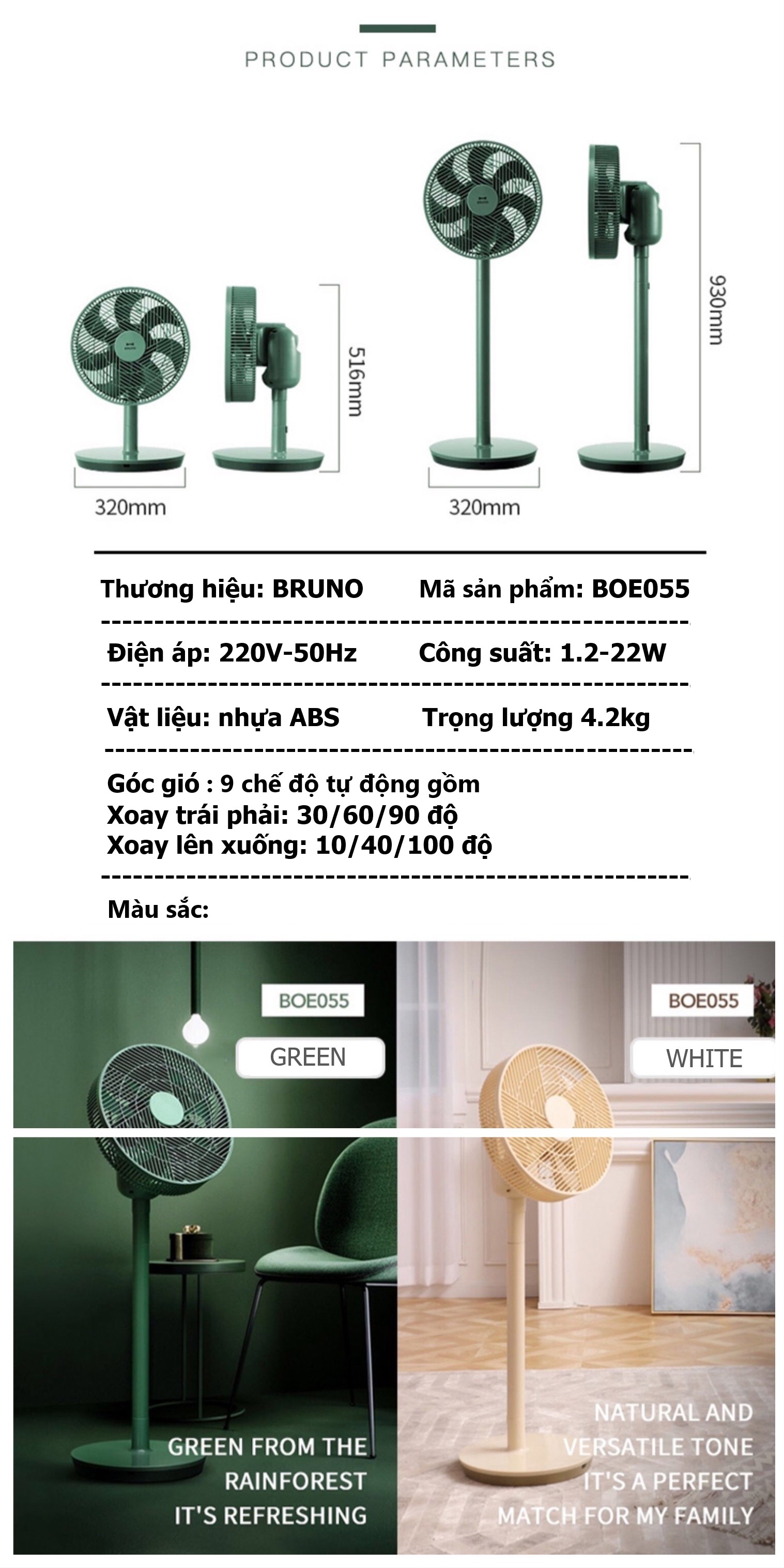 QUẠT TUẦN HOÀN VINTAGE SIÊU ÊM BRUNO