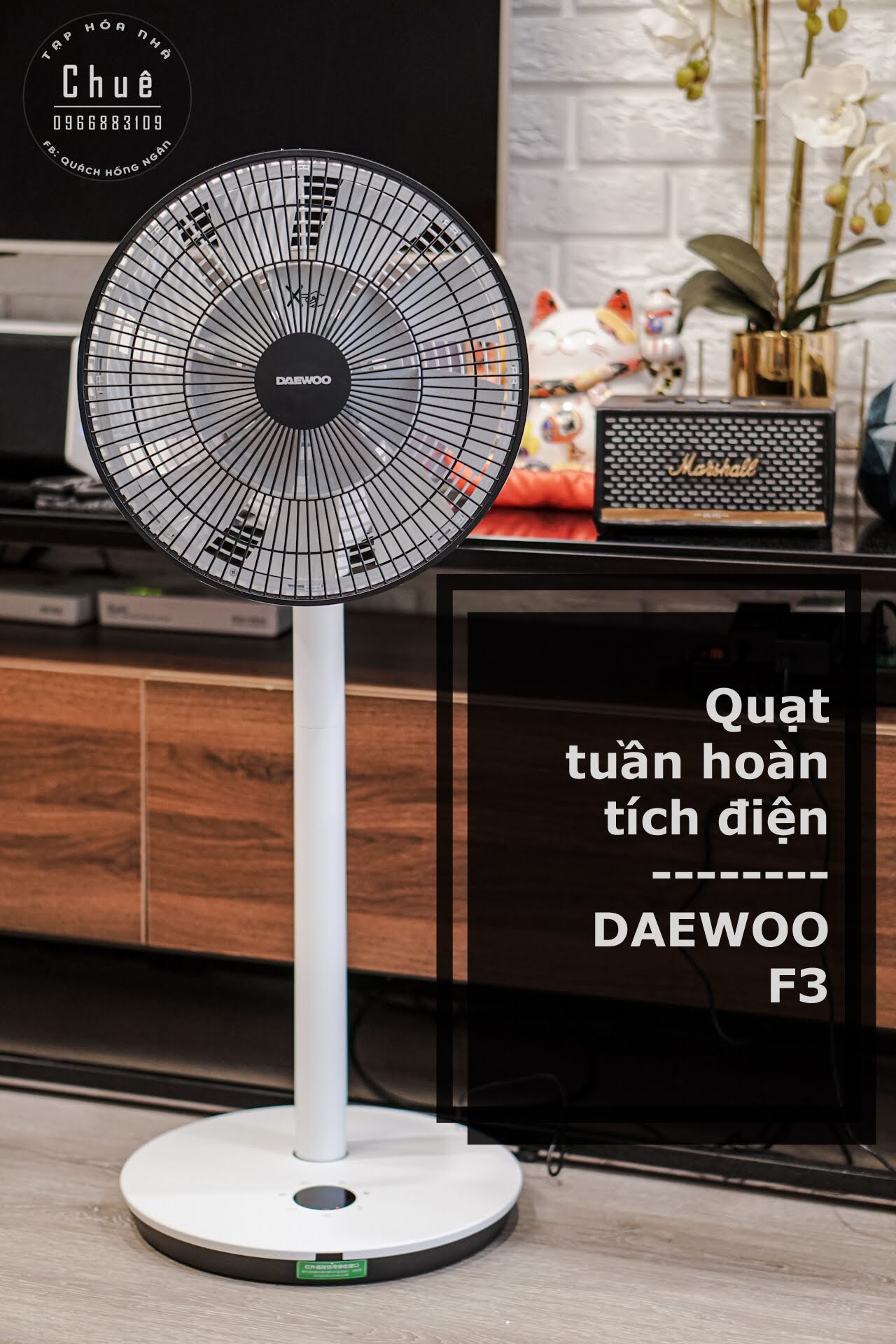 COMBO QUẠT DAEWOO F3 + PIN SẠC 4400mAh