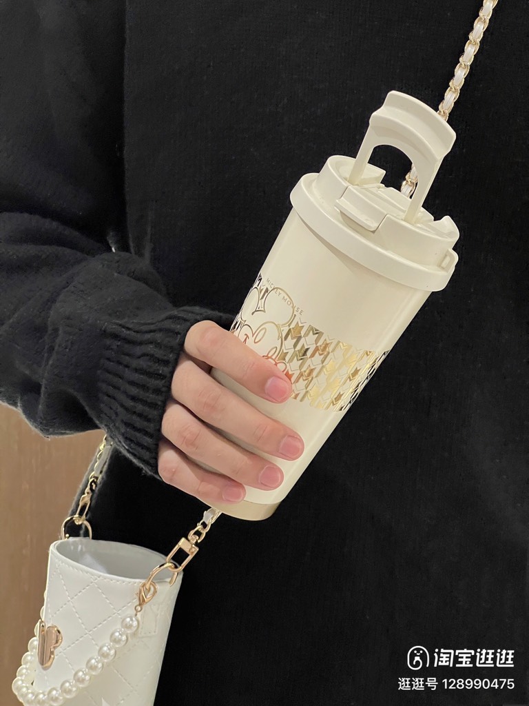 CỐC GIỮ NHIỆT CAO CẤP MICKEY GOLD LEATHER BAG