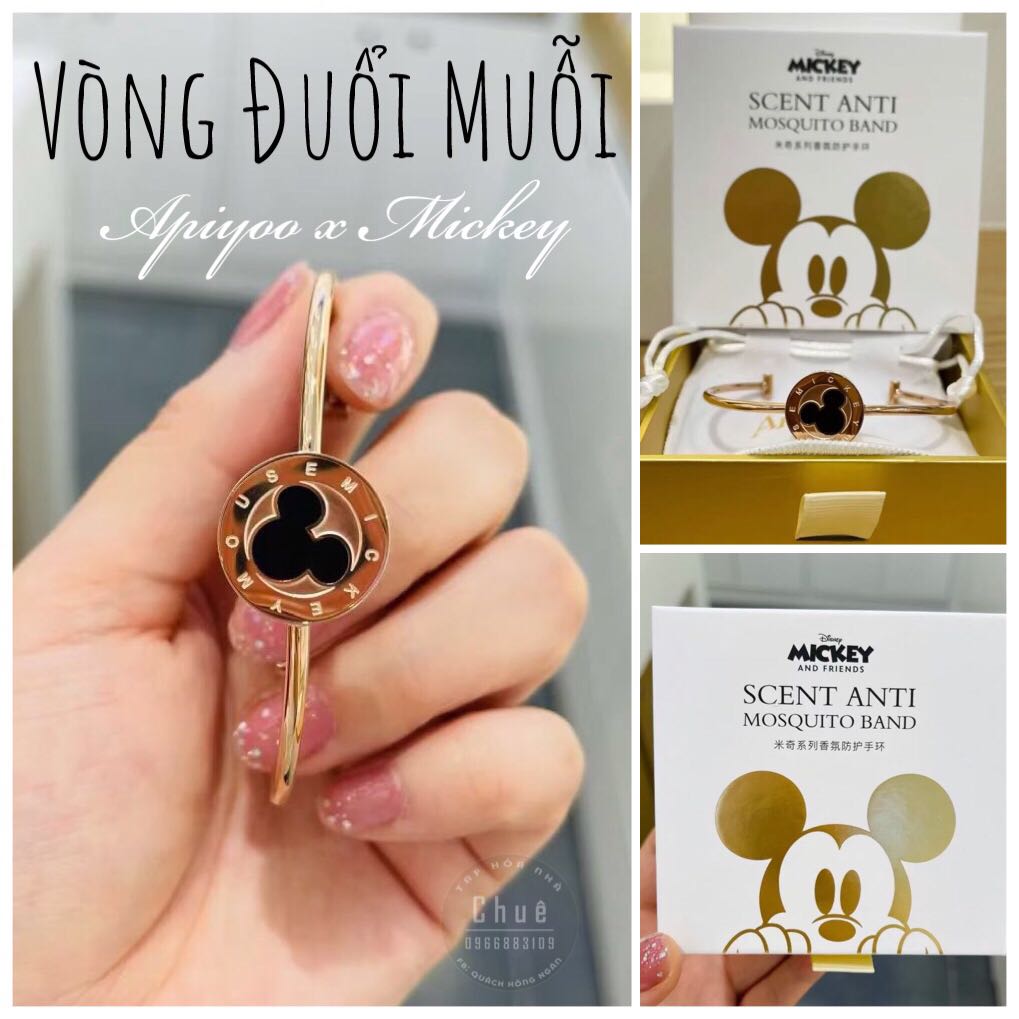 VÒNG TAY ĐUỔI MUỖI APIYOO x MICKEY ROSEGOLD 18K