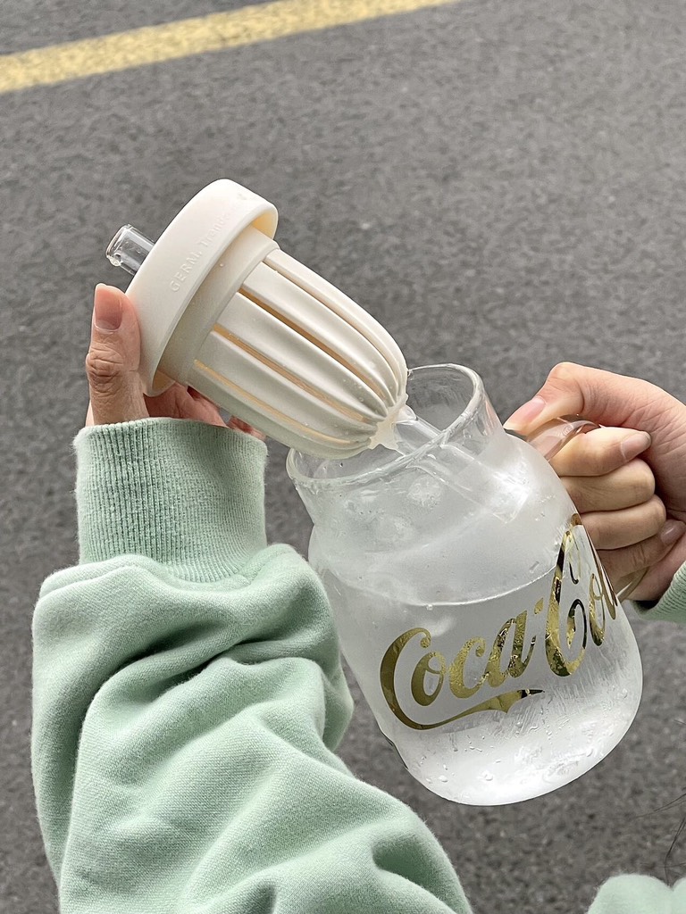 CỐC TRÀ THUỶ TINH CHỊU NHIỆT KÈM ỐNG HÚT CAO CẤP GERM