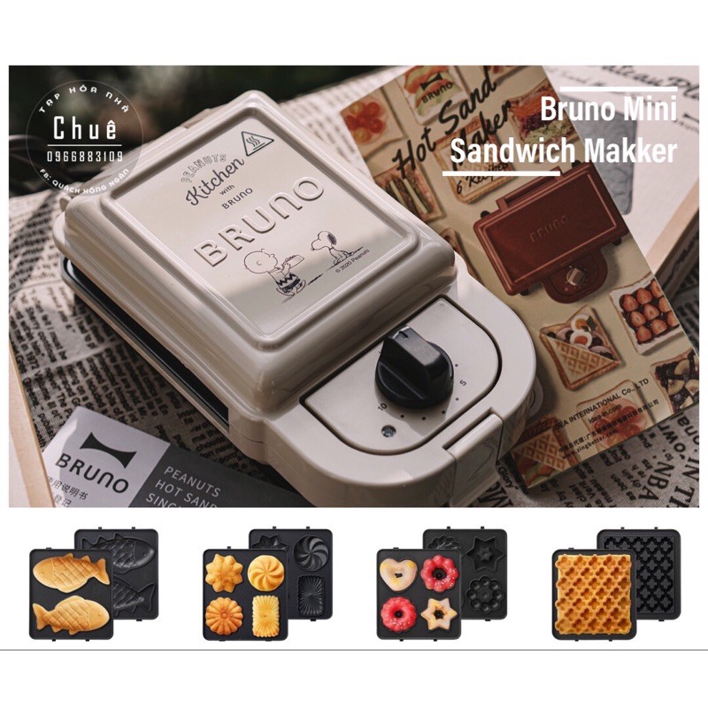 MÁY NƯỚNG SANDWICH BRUNO MINI ( Order 7-10 ngày )