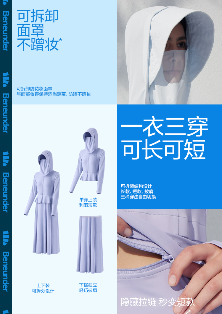 SET ÁO VÁY CHỐNG NẮNG TOÀN THẦN UV500 PROSET 6IN1 CHÍNH HÃNG BENEUNDER