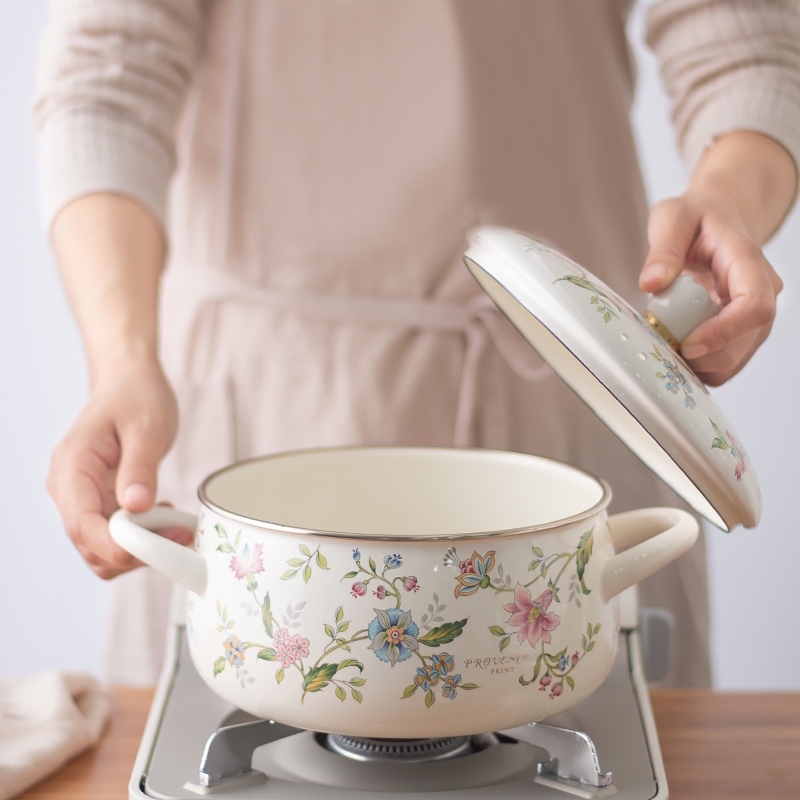 BỘ NỒI GANG MEN SỨ FUJIHORO HOA VĂN PROVENCE SERIES