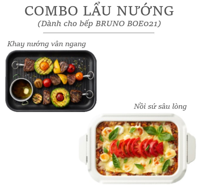 BẾP ĐA NĂNG BRUNO + COMBO LẨU NƯỚNG
