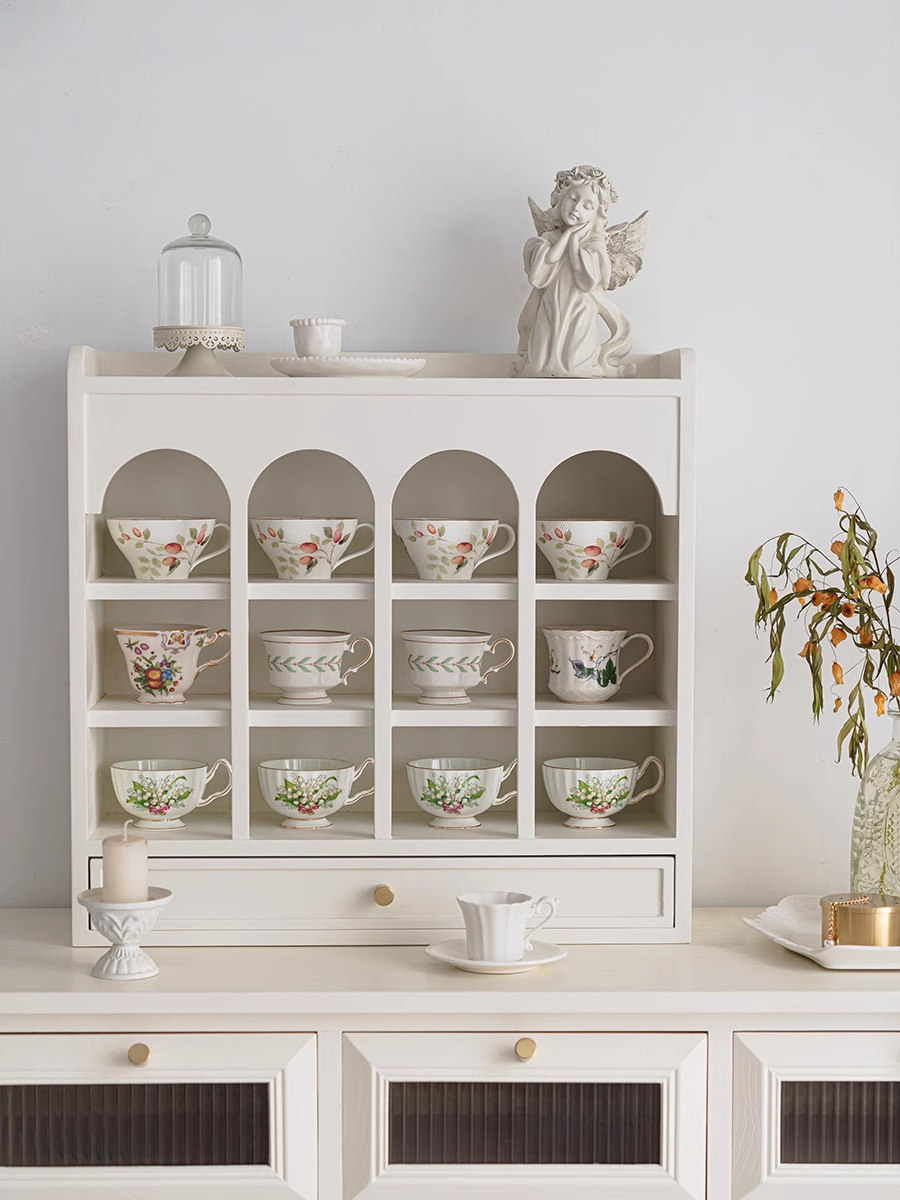 KỆ ĐỰNG CỐC CHIA Ô 3 TẦNG KÈM NGĂN KÉO VINTAGE