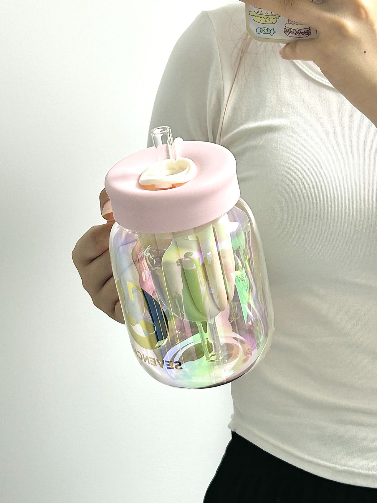 CỐC TRÀ THÙY TINH CHỊU NHIỆT KÈM ỐNG HÚT SEVENCHIC