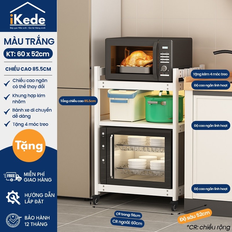 [iKEDE] KỆ BẾP ĐA NĂNG CAO TẦNG KỆ LÒ VI SÓNG KỆ LÒ NƯỚNG CHIỀU CAO TÙY CHỈNH LINH HOẠT D52