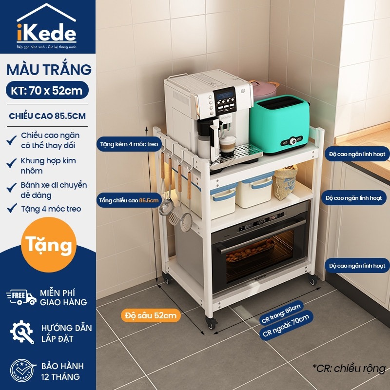 [iKEDE] KỆ BẾP ĐA NĂNG CAO TẦNG KỆ LÒ VI SÓNG KỆ LÒ NƯỚNG CHIỀU CAO TÙY CHỈNH LINH HOẠT D52