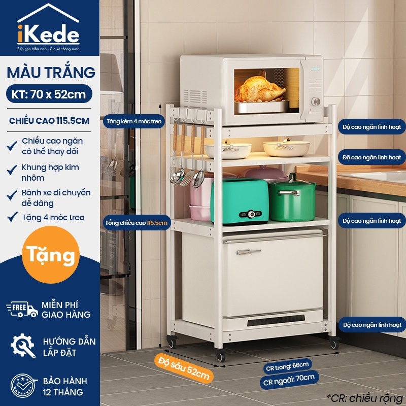 [iKEDE] KỆ BẾP ĐA NĂNG CAO TẦNG KỆ LÒ VI SÓNG KỆ LÒ NƯỚNG CHIỀU CAO TÙY CHỈNH LINH HOẠT D52