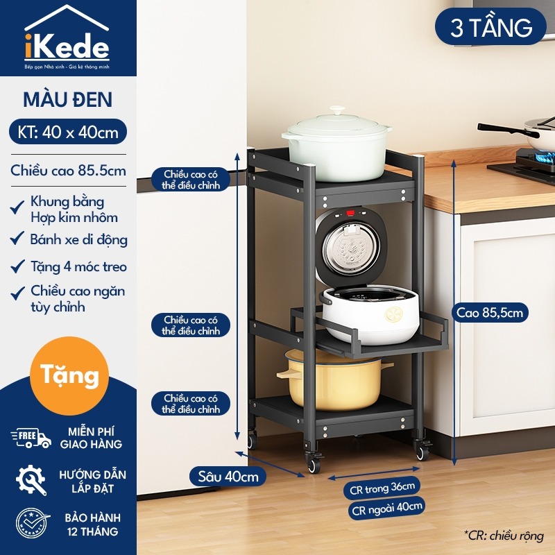 KỆ ĐỰNG ĐỒ BẾP SPACEALUMINUM CAO CẤP SIÊU LINH HOẠT