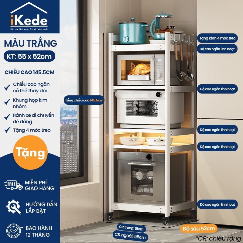 [iKEDE] KỆ BẾP ĐA NĂNG CAO TẦNG KỆ LÒ VI SÓNG KỆ LÒ NƯỚNG CHIỀU CAO TÙY CHỈNH LINH HOẠT D52