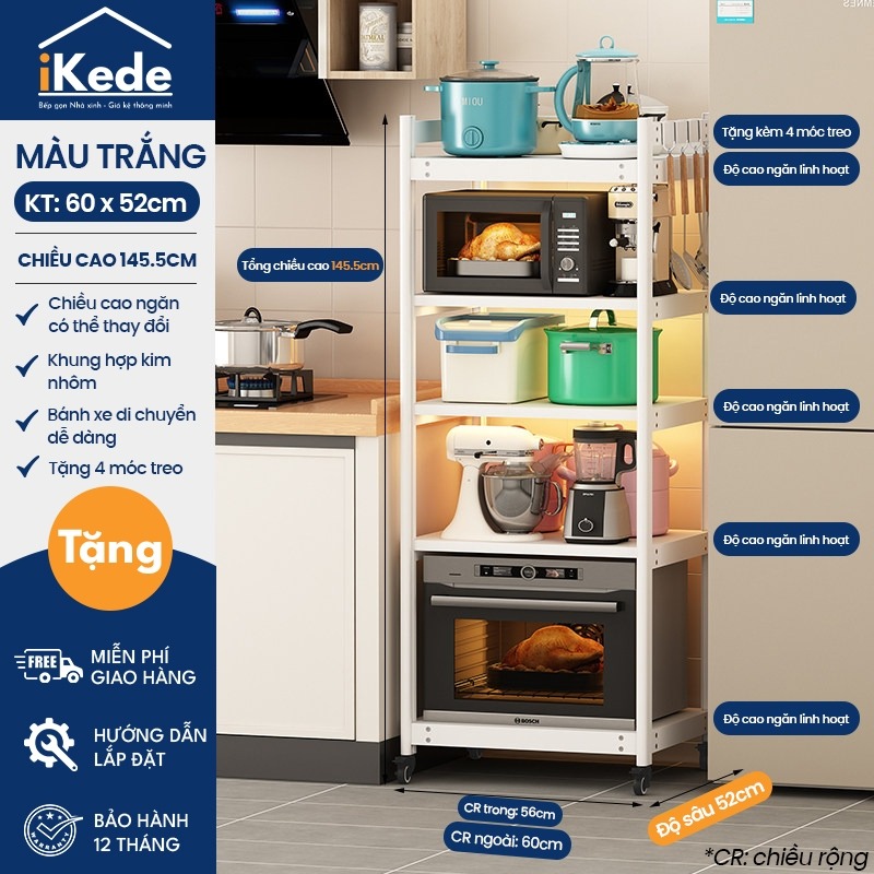 [iKEDE] KỆ BẾP ĐA NĂNG CAO TẦNG KỆ LÒ VI SÓNG KỆ LÒ NƯỚNG CHIỀU CAO TÙY CHỈNH LINH HOẠT D52