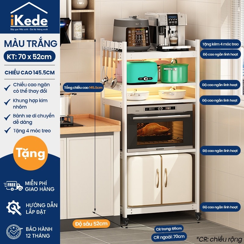 [iKEDE] KỆ BẾP ĐA NĂNG CAO TẦNG KỆ LÒ VI SÓNG KỆ LÒ NƯỚNG CHIỀU CAO TÙY CHỈNH LINH HOẠT D52