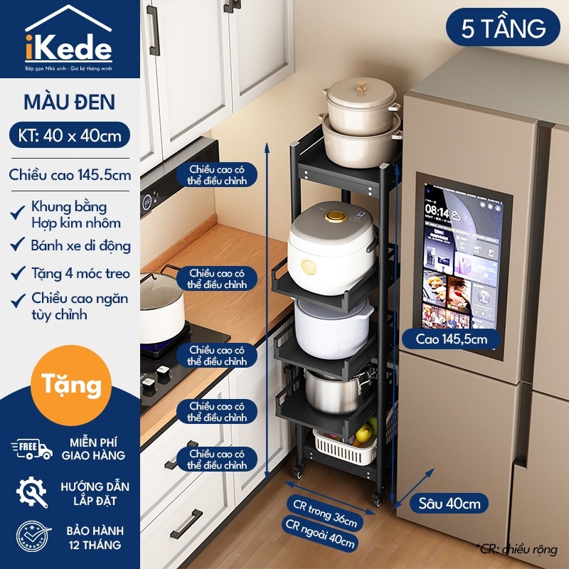 KỆ ĐỰNG ĐỒ BẾP SPACEALUMINUM CAO CẤP SIÊU LINH HOẠT