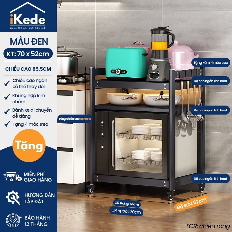 [iKEDE] KỆ BẾP ĐA NĂNG CAO TẦNG KỆ LÒ VI SÓNG KỆ LÒ NƯỚNG CHIỀU CAO TÙY CHỈNH LINH HOẠT D52