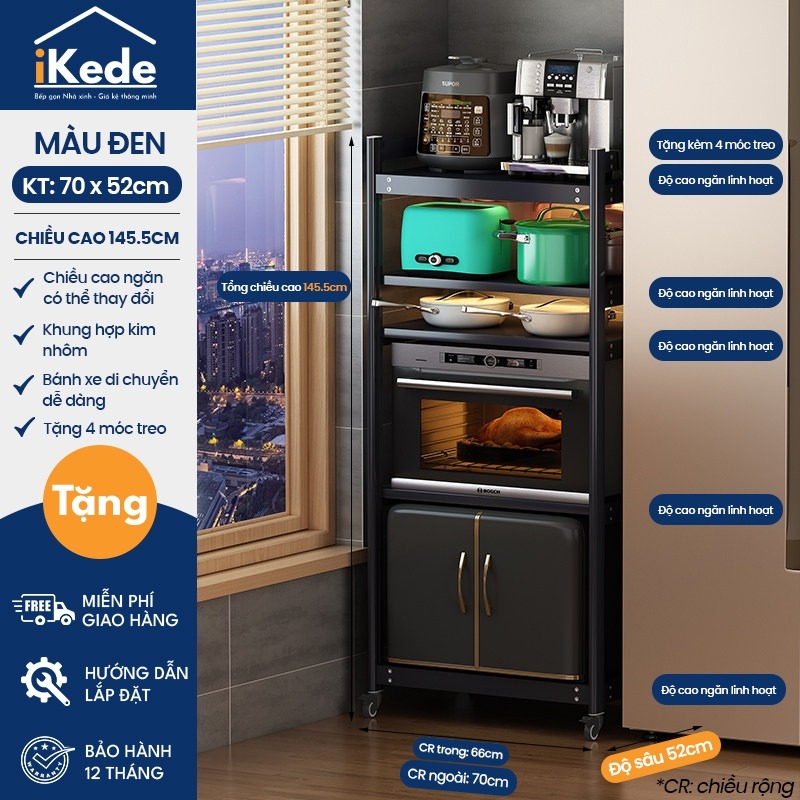 [iKEDE] KỆ BẾP ĐA NĂNG CAO TẦNG KỆ LÒ VI SÓNG KỆ LÒ NƯỚNG CHIỀU CAO TÙY CHỈNH LINH HOẠT D52