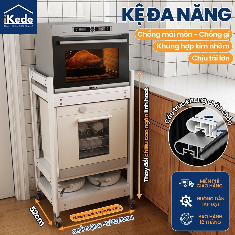 [iKEDE] KỆ BẾP ĐA NĂNG CAO TẦNG KỆ LÒ VI SÓNG KỆ LÒ NƯỚNG CHIỀU CAO TÙY CHỈNH LINH HOẠT D52