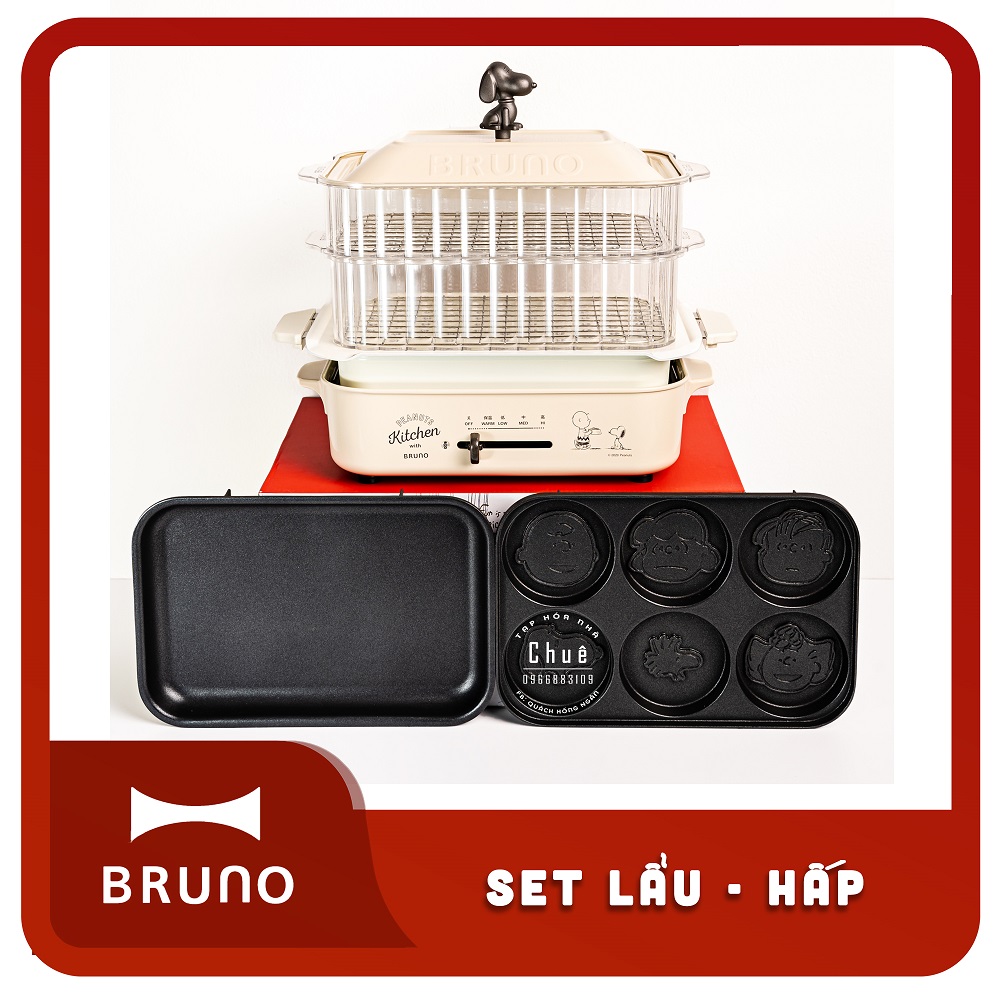 BẾP ĐA NĂNG BRUNO + COMBO LẨU HẤP