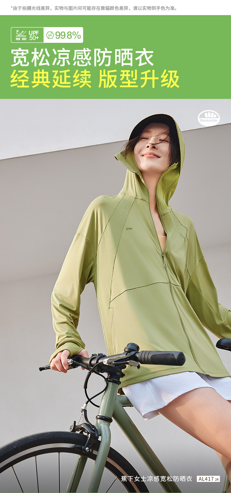 ÁO CHỐNG NẮNG BĂNG TƠ DÁNG SUÔNG DÀI UV500 BENEUNDER