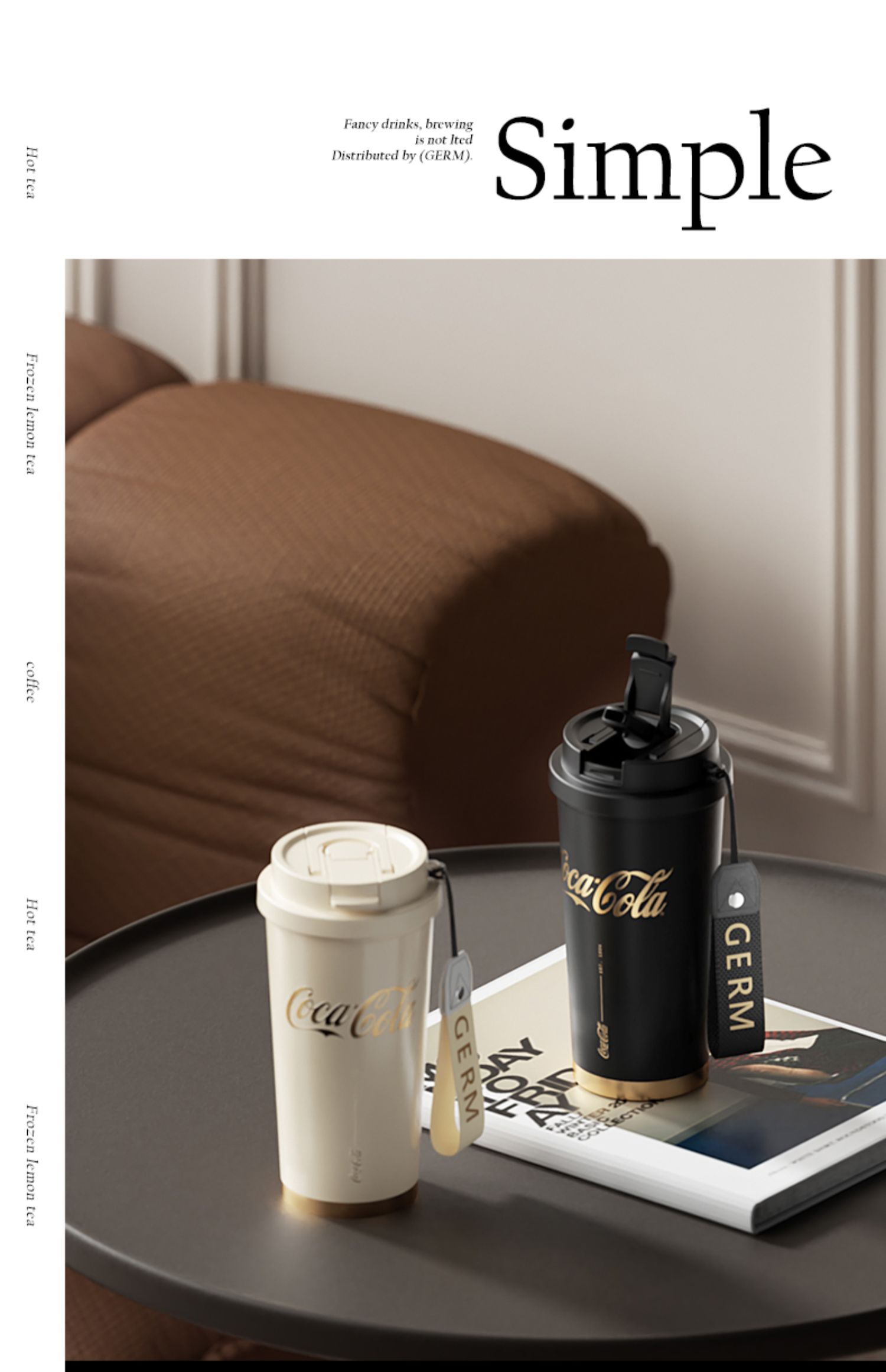 CỐC COFFEE GIỮ NHIỆT NÓNG LẠNH NẮP 2IN1 KÈM ỐNG HÚT CAO CẤP [GERM] x [COCACOLA] 500ML