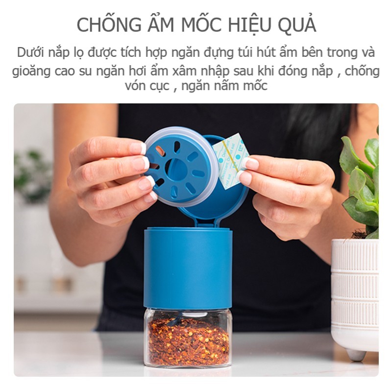 HŨ ĐỰNG GIA VỊ THỦY TINH CHỐNG ẨM CAO CẤP ZUUTII 300ML