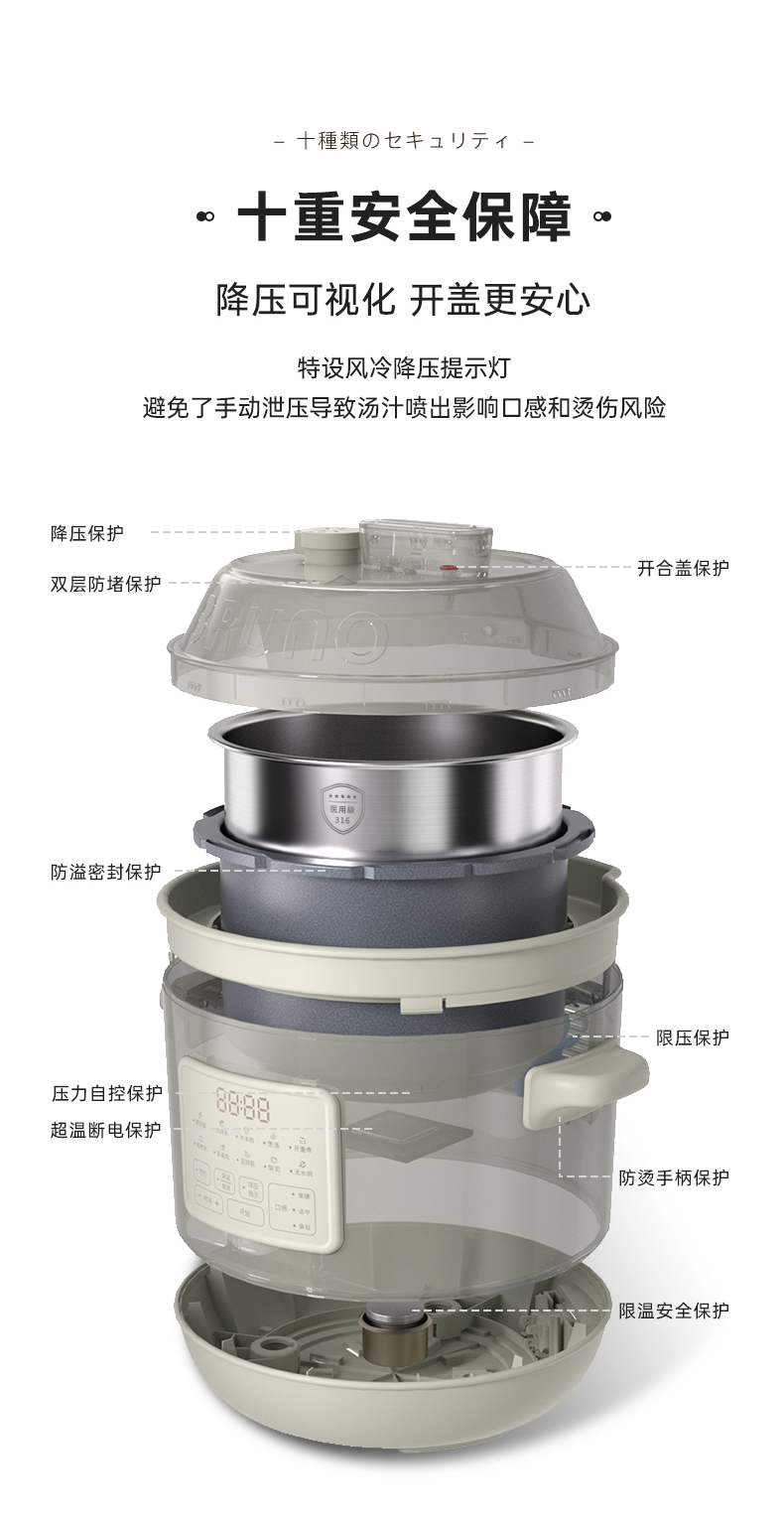 NỒI ÁP SUẤT ĐIỆN THÔNG MINH BRUNO 3L