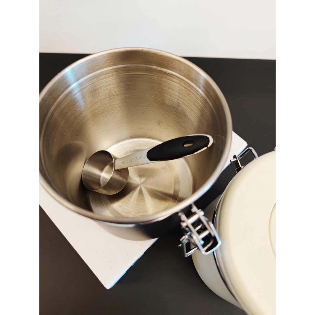 [Chính hãng] [Có sẵn] [Ảnh thật] HỘP KIM LOẠI KÍN KHÍ BẢO QUẢN CÀ PHÊ TRÀ CÓ LỊCH GHI NHỚ KÈM THÌA YUNWU