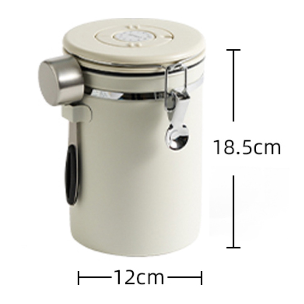 [Chính hãng] [Có sẵn] [Ảnh thật] HỘP KIM LOẠI KÍN KHÍ BẢO QUẢN CÀ PHÊ TRÀ CÓ LỊCH GHI NHỚ KÈM THÌA YUNWU