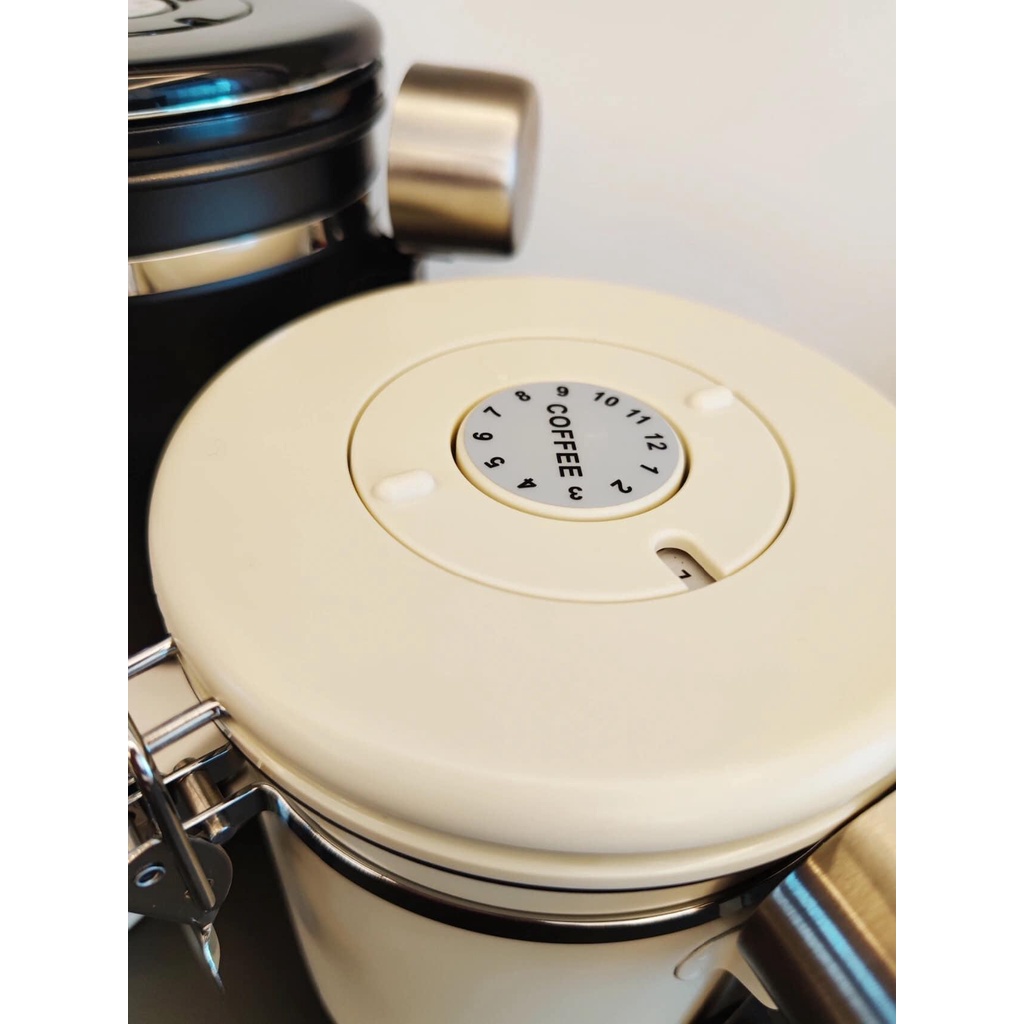 [Chính hãng] [Có sẵn] [Ảnh thật] HỘP KIM LOẠI KÍN KHÍ BẢO QUẢN CÀ PHÊ TRÀ CÓ LỊCH GHI NHỚ KÈM THÌA YUNWU