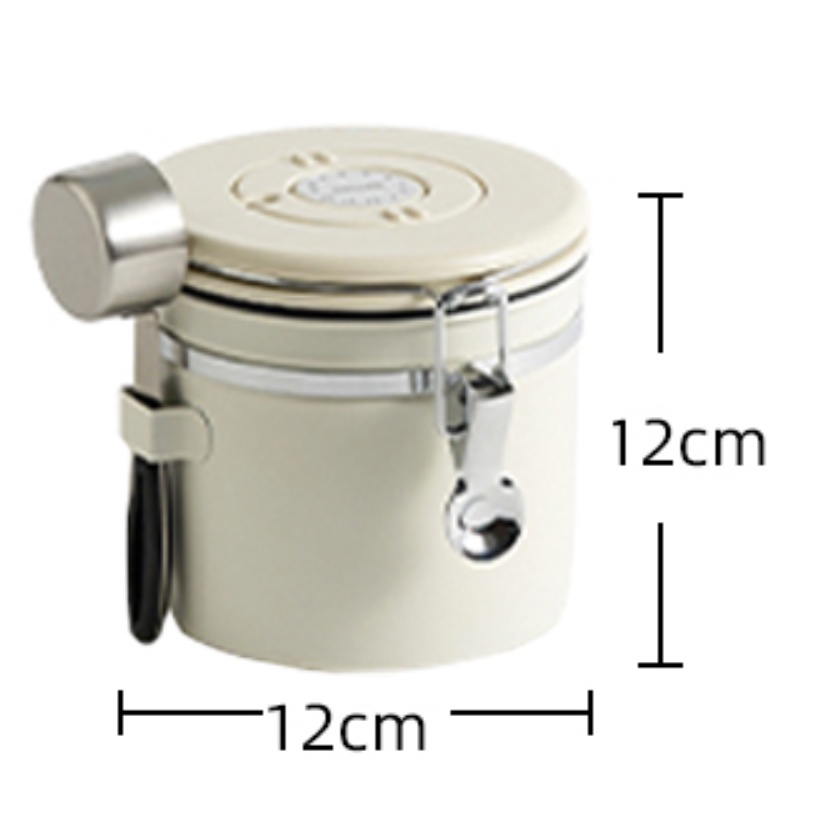 [Chính hãng] [Có sẵn] [Ảnh thật] HỘP KIM LOẠI KÍN KHÍ BẢO QUẢN CÀ PHÊ TRÀ CÓ LỊCH GHI NHỚ KÈM THÌA YUNWU