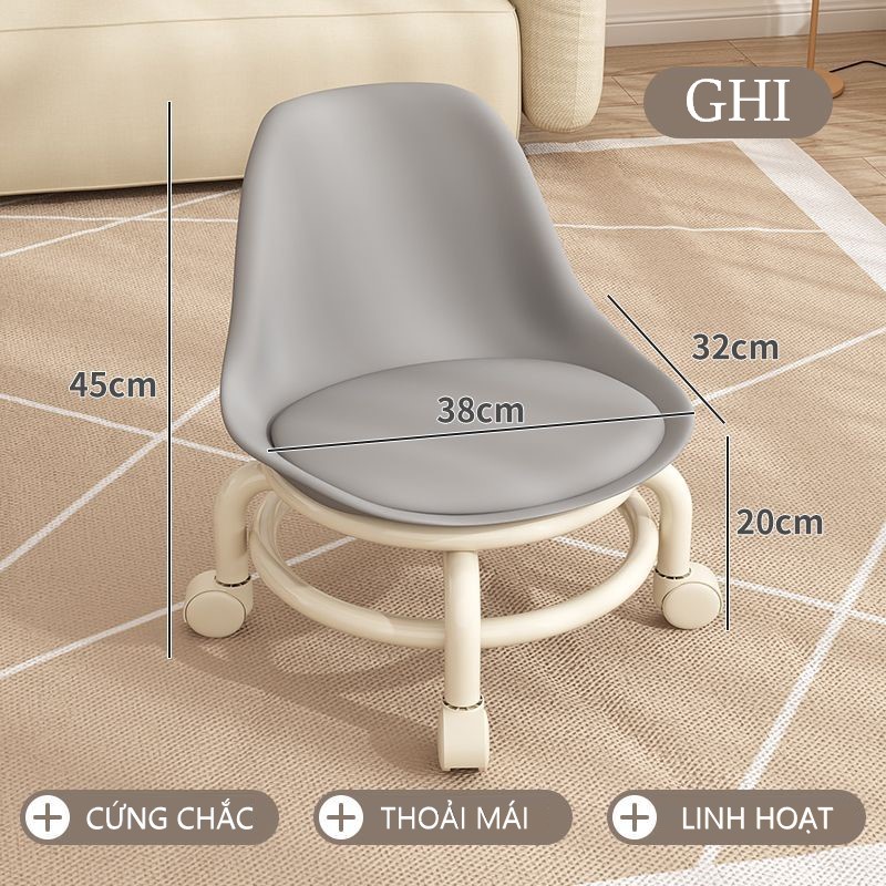 [Có sẵn][Giá hủy diệt] [Ảnh thật] GHẾ MINI DI DỘNG CÓ TỰA CHỐNG ĐAU LƯNG NỆM DA CHỐNG NƯỚC BÁNH XE CHỐNG ỒN XOAY 360 ĐỘ