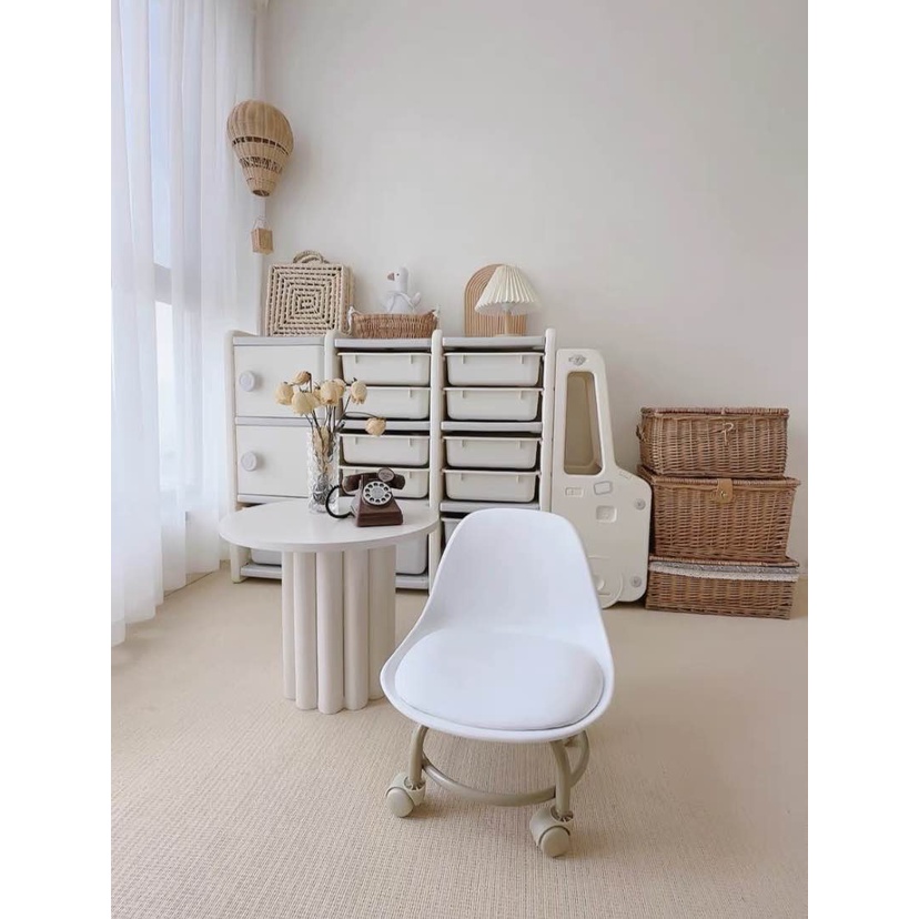 [Có sẵn][Giá hủy diệt] [Ảnh thật] GHẾ MINI DI DỘNG CÓ TỰA CHỐNG ĐAU LƯNG NỆM DA CHỐNG NƯỚC BÁNH XE CHỐNG ỒN XOAY 360 ĐỘ