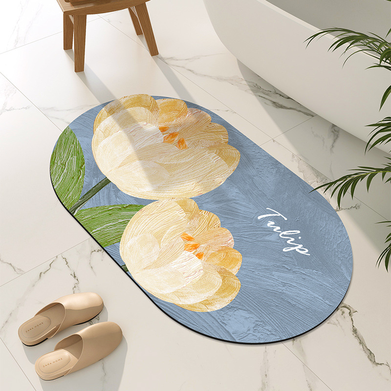 THẢM NHÀ TẮM THẢM SIÊU THẤM HÚT CHỐNG TRƠN TRƯỢT HÌNH HOA 4 LỚP
