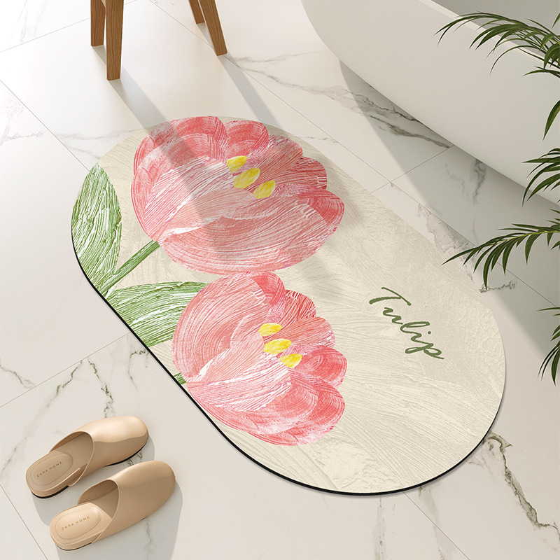 THẢM NHÀ TẮM THẢM SIÊU THẤM HÚT CHỐNG TRƠN TRƯỢT HÌNH HOA 4 LỚP