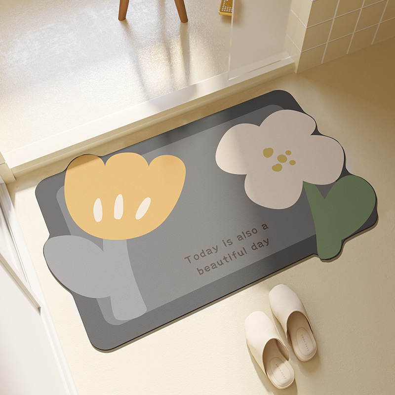 THẢM NHÀ TẮM THẢM SIÊU THẤM HÚT CHỐNG TRƠN TRƯỢT HÌNH HOA 4 LỚP