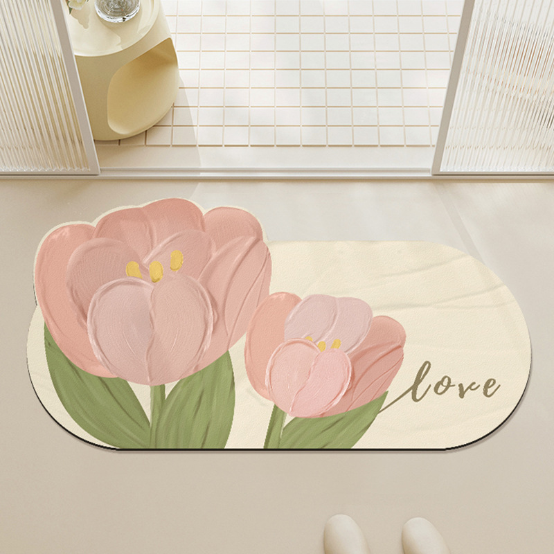 THẢM NHÀ TẮM THẢM SIÊU THẤM HÚT CHỐNG TRƠN TRƯỢT HÌNH HOA 4 LỚP