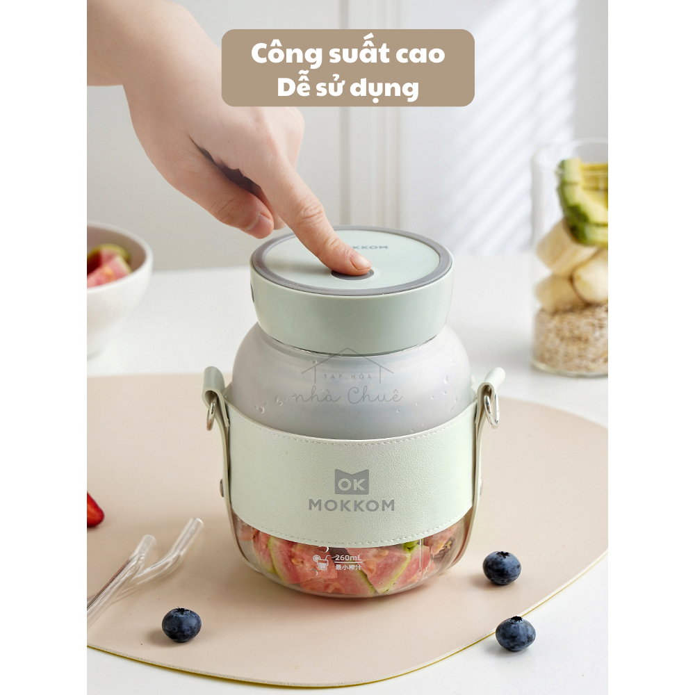 [Chính hãng] [Ảnh thật] [Có sẵn] BÌNH XAY SINH TỐ DI ĐỘNG MOKKOM 800ML