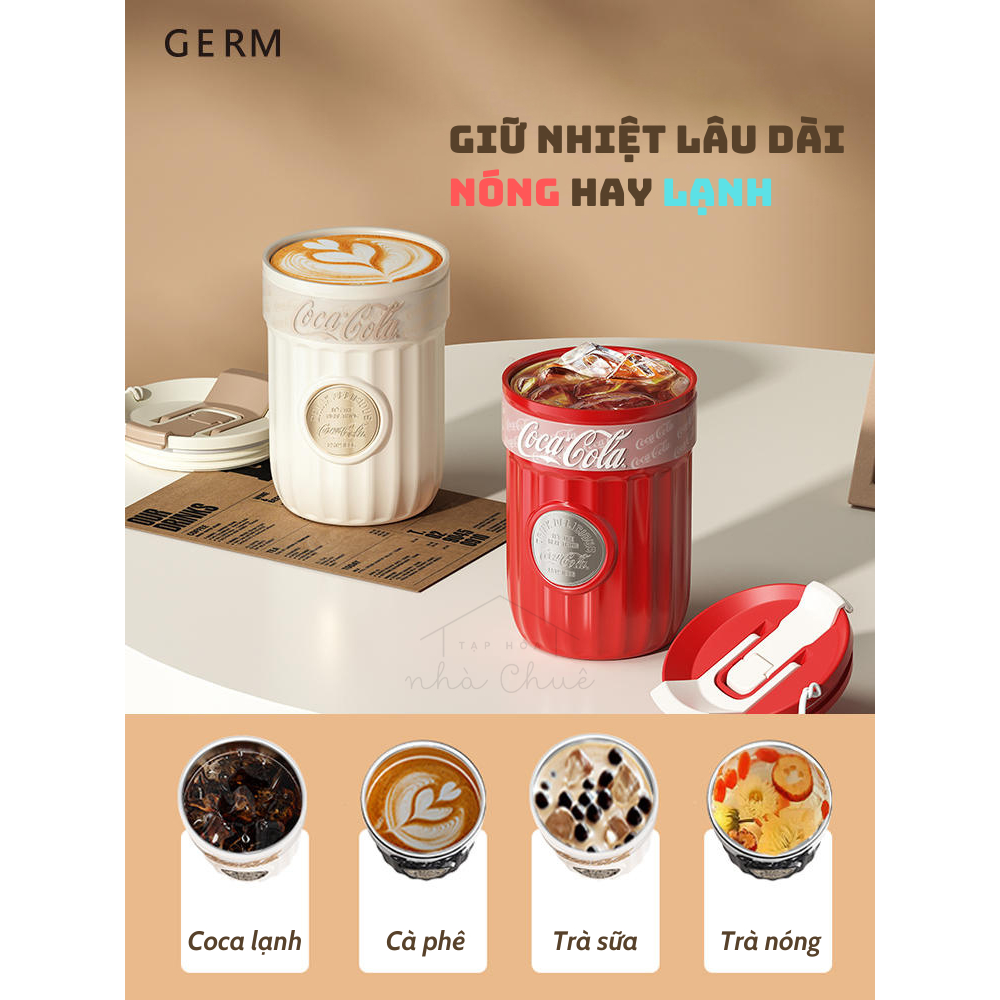[Chính hãng] [Ảnh thật] [Có sẵn] CỐC CÀ PHÊ GIỮ NHIỆT GERM X COCACOLA 400ML MỚI NHẤT 2023
