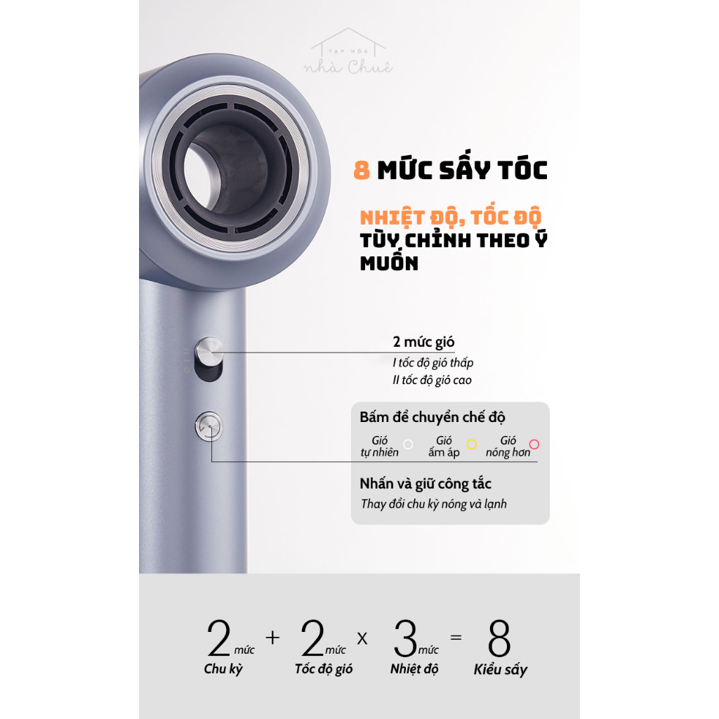 MÁY SẤY DƯỠNG TÓC CAO TỐC BỔ SUNG ION ÂM CAO CẤP KEHEAL