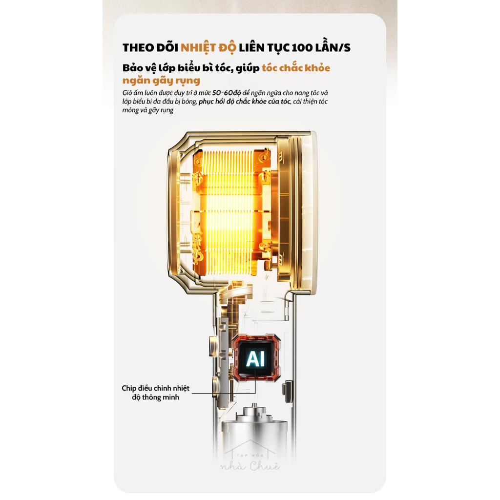 MÁY SẤY DƯỠNG TÓC CAO TỐC BỔ SUNG ION ÂM CAO CẤP KEHEAL