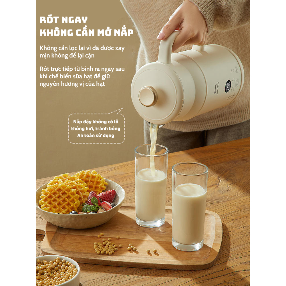 [Chính hãng] [Ảnh thật] [Có sẵn] MÁY XAY NẤU SỮA HẠT ĐA NĂNG MINI BRUNO