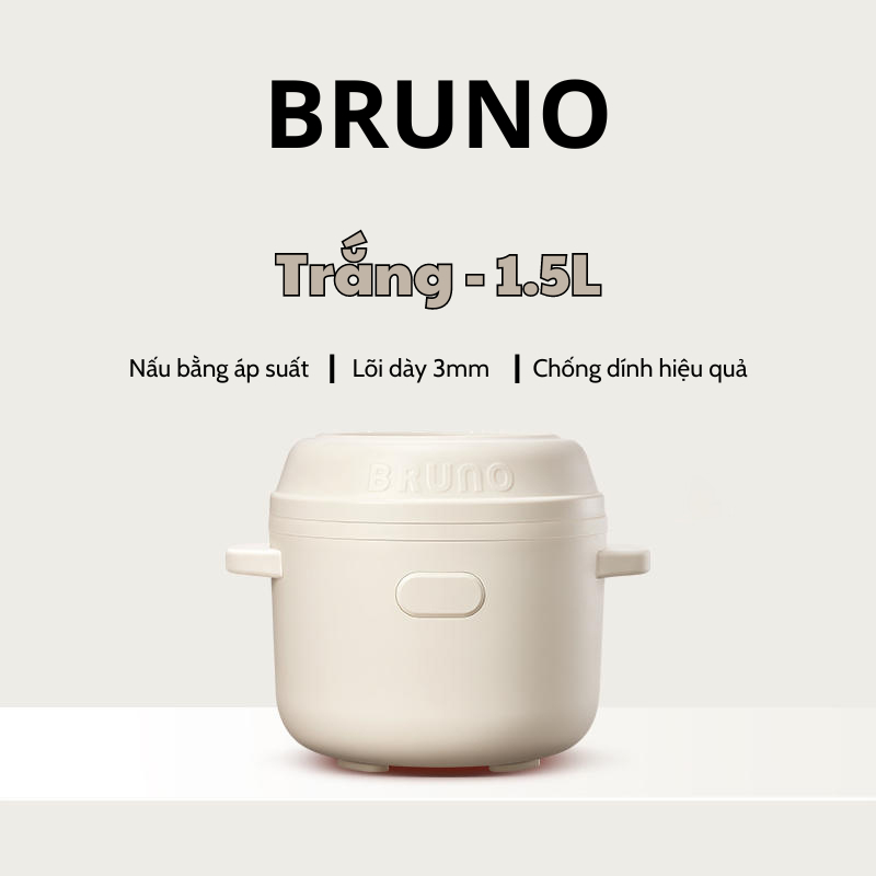 [Chính hãng] [Ảnh thật] [Có sẵn] NỒI CƠM ĐIỆN MINI THÔNG MINH ĐA NĂNG BRUNO