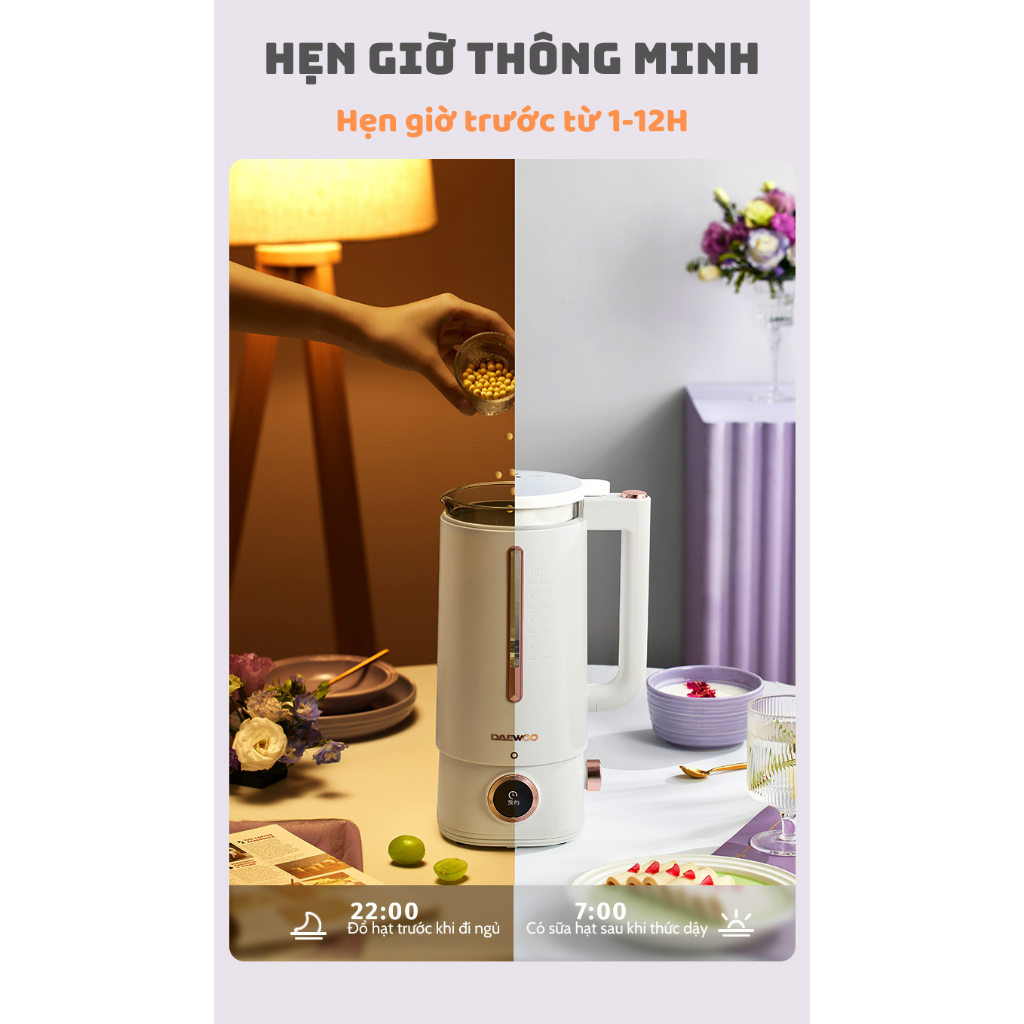 [Có sẵn][Ảnh thật] [Chính hãng] MÁY XAY NẤU SỮA HẠT ĐA NĂNG 3 IN 1 DAEWOO SM05