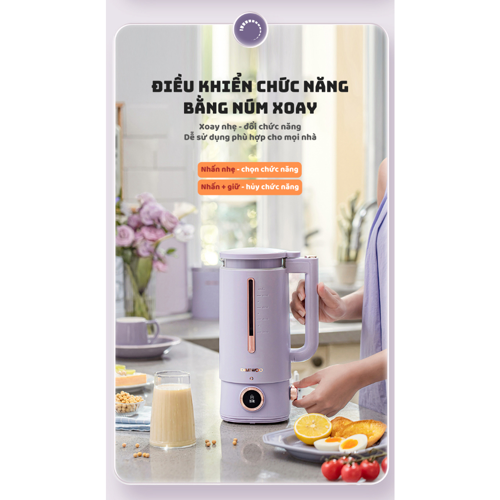 [Có sẵn][Ảnh thật] [Chính hãng] MÁY XAY NẤU SỮA HẠT ĐA NĂNG 3 IN 1 DAEWOO SM05