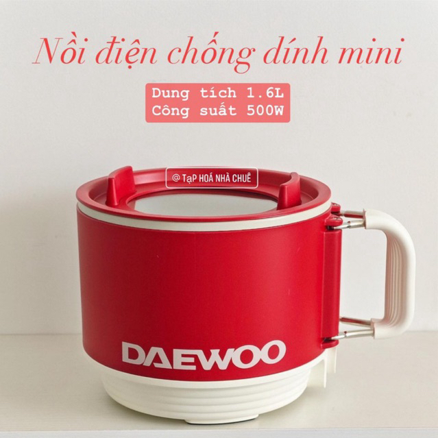 [Có bảo hành] [Có sẵn] [Chính hãng] NỒI ĐIỆN NẤU HẤP MINI CHỐNG DÍNH ĐA NĂNG NỒI DU LỊCH DAEWOO S26 ( TẶNG KÈM STICKER )