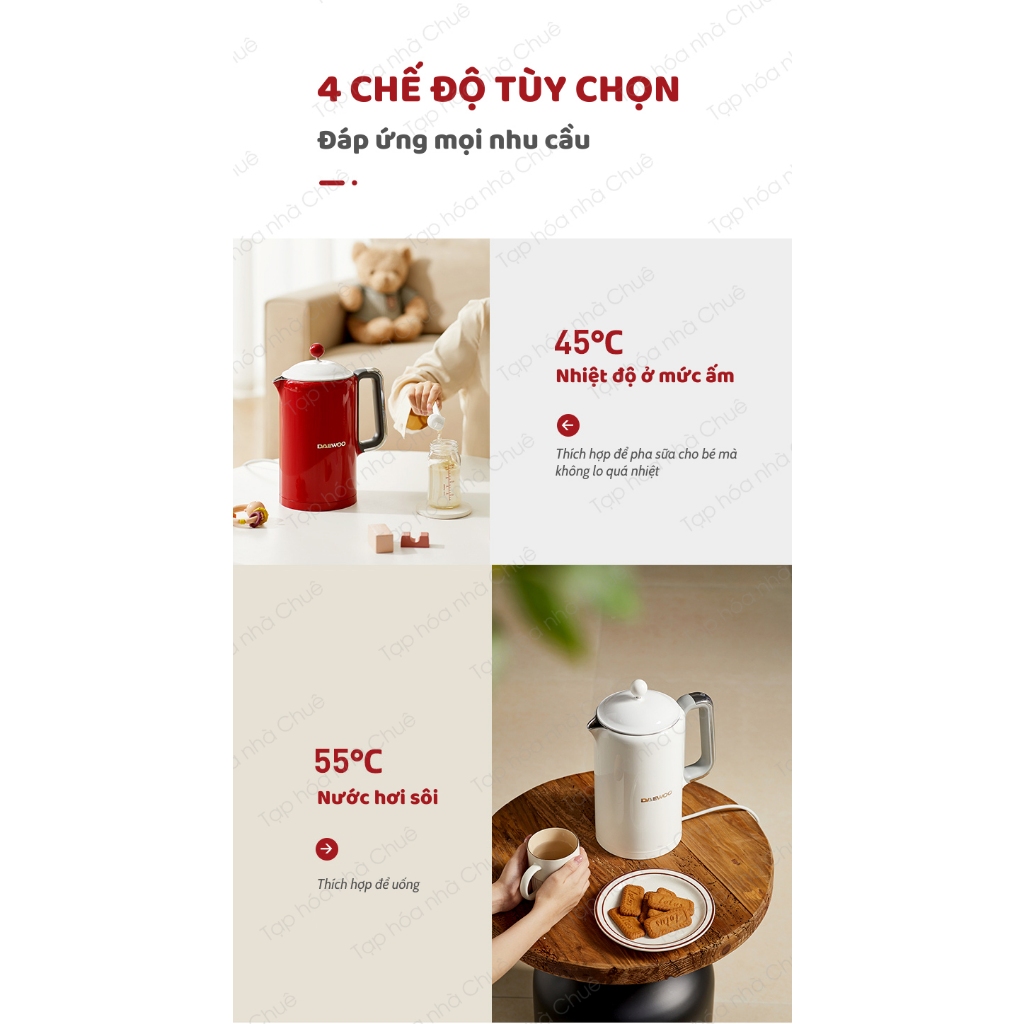 [Có sẵn] [Ảnh thật] [Chính hãng] ẤM SIÊU TỐC GIỮ NHIỆT THÔNG MINH DAEWOO