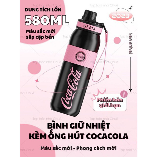 [CÓ SẴN][CHÍNH HÃNG] BÌNH GIỮ NHIỆT THỂ THAO CAO CẤP COCACOLA KÈM ỐNG HÚT LÕI INOX316L GERM BÌNH NƯỚC ĐI HỌC BLACKPINK
